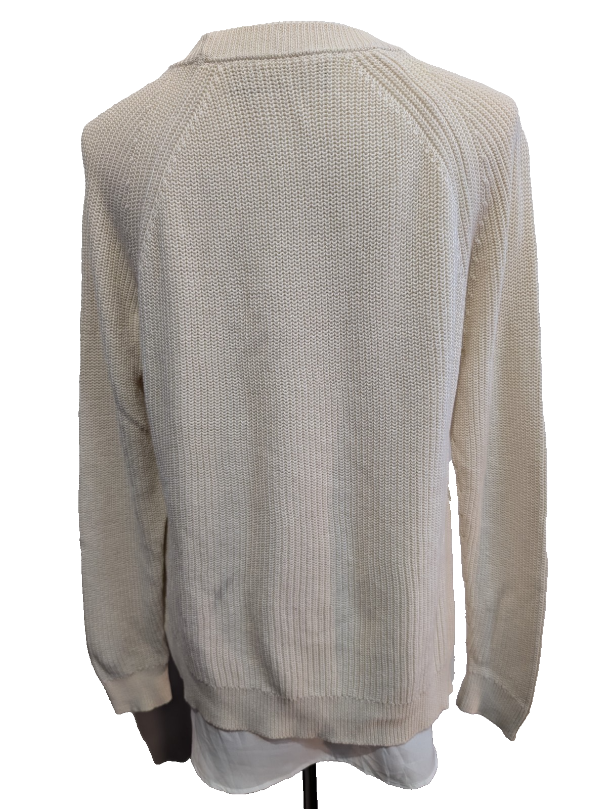 Pull Lauren Ralph Lauren Femme Blanc Crème Doublé Coton Taille M Excellent État