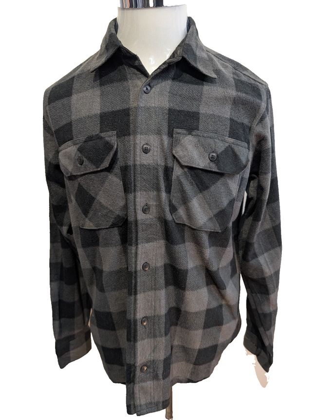 Wrangler M Chemise Flanelle Noire Grise Carreaux Plaid Style Workwear