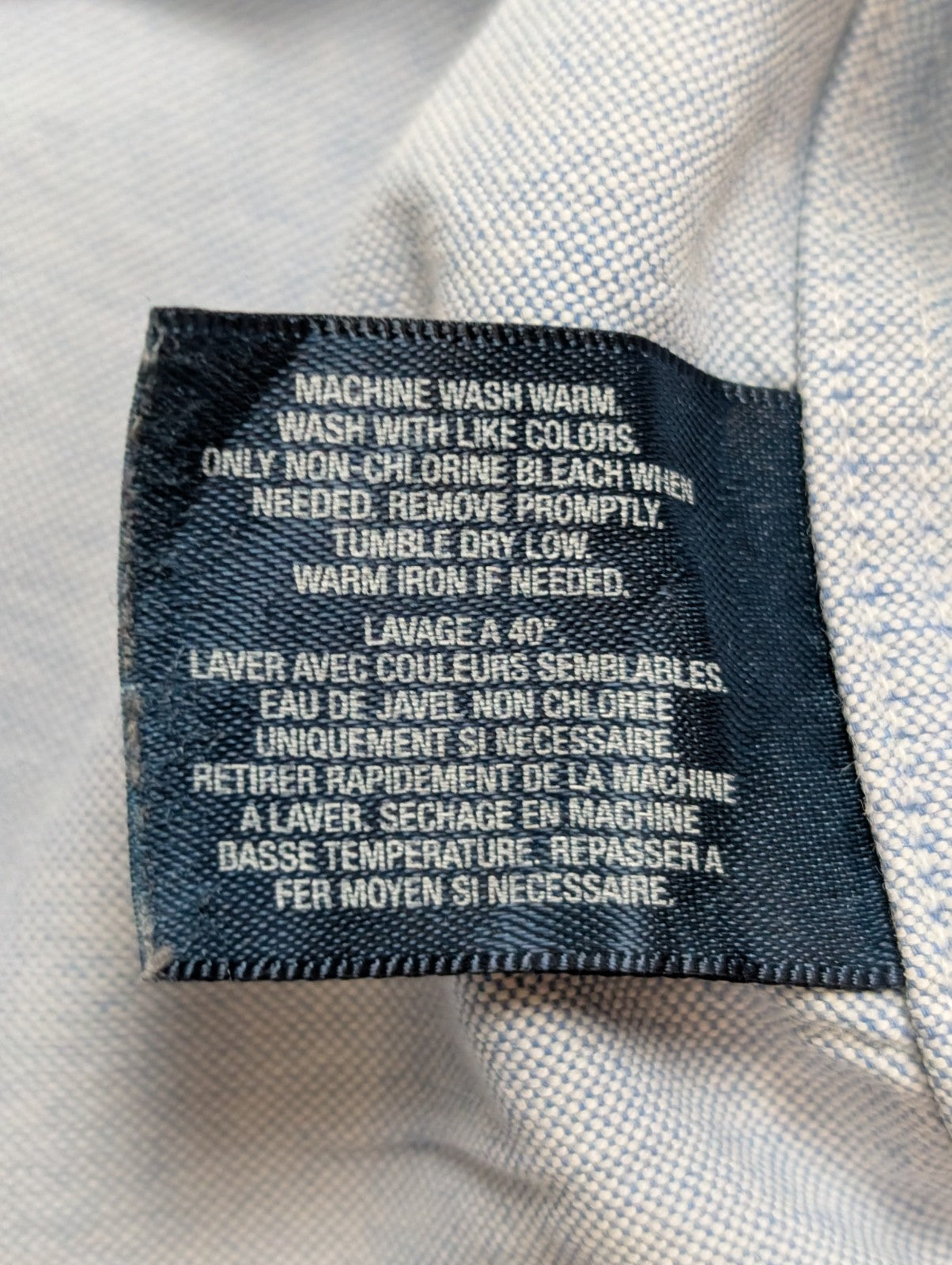 Chemise Ralph Lauren Bleu Clair Logo Marron Manches Longues - Taille S / 18