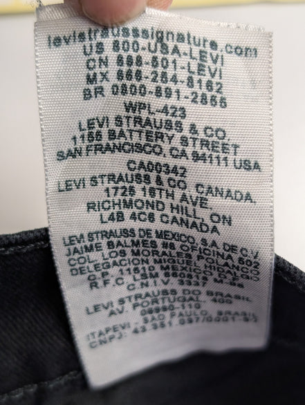 Jean Levi's Signature Femme Noir Profond Stretch Skinny Fit T36 W26 L30 Chic