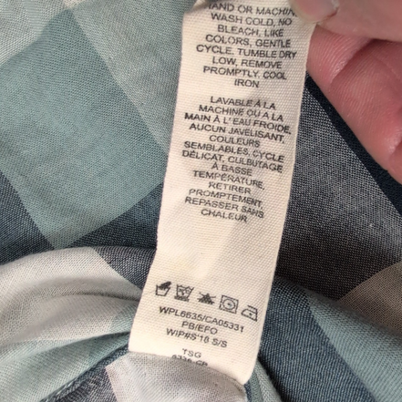 Woolrich chemise manches courtes kaki rayures coton organique taille L