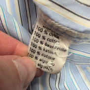 Chemise Lacoste Bleue À Rayures Taille 38 S Manches Longues