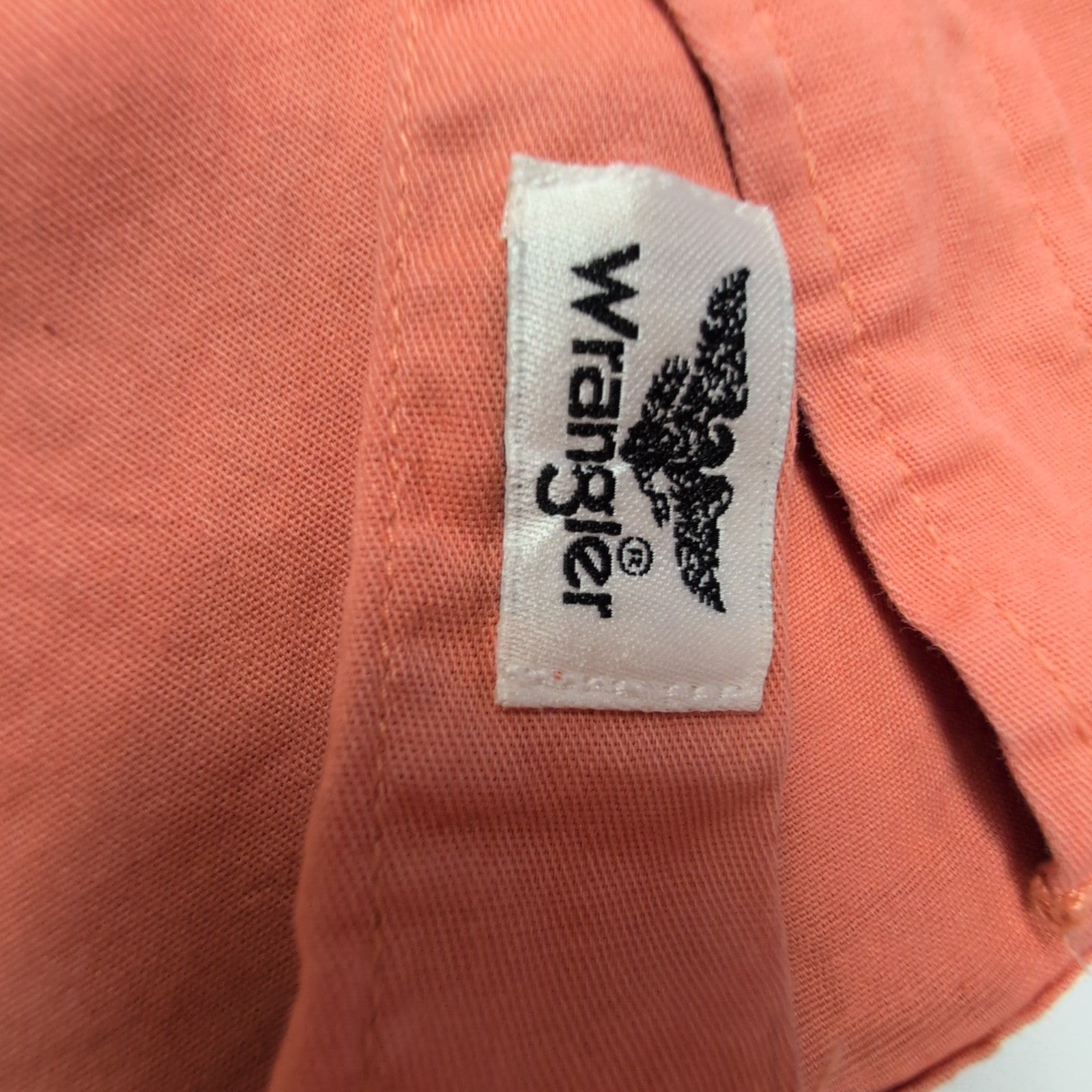 Chemise Wrangler orange uni manches courtes taille L #100e