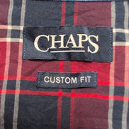 Chemise Chaps XL Bleu Marine Rouge Carreaux Custom Fit Logo Poche