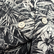Chemise Hawaïenne Nautica 55% Lin 45% Coton Noir Blanc Taille L