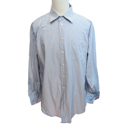 Chemise Nautica Taille XL/XXL Rayures Bleues Poignets Mousquetaires Coton