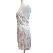 Robe d'été Fleurie Blanche Rose Viscose Bretelles Réglables Taille L