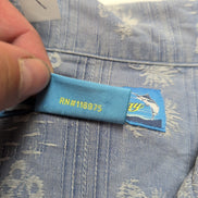 Chemise hawaïenne Bermuda Bay M bleue ananas palmiers 100% soie