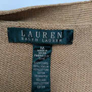 Gilet cardigan Lauren Ralph Lauren M beige 100% coton poches boutonnées