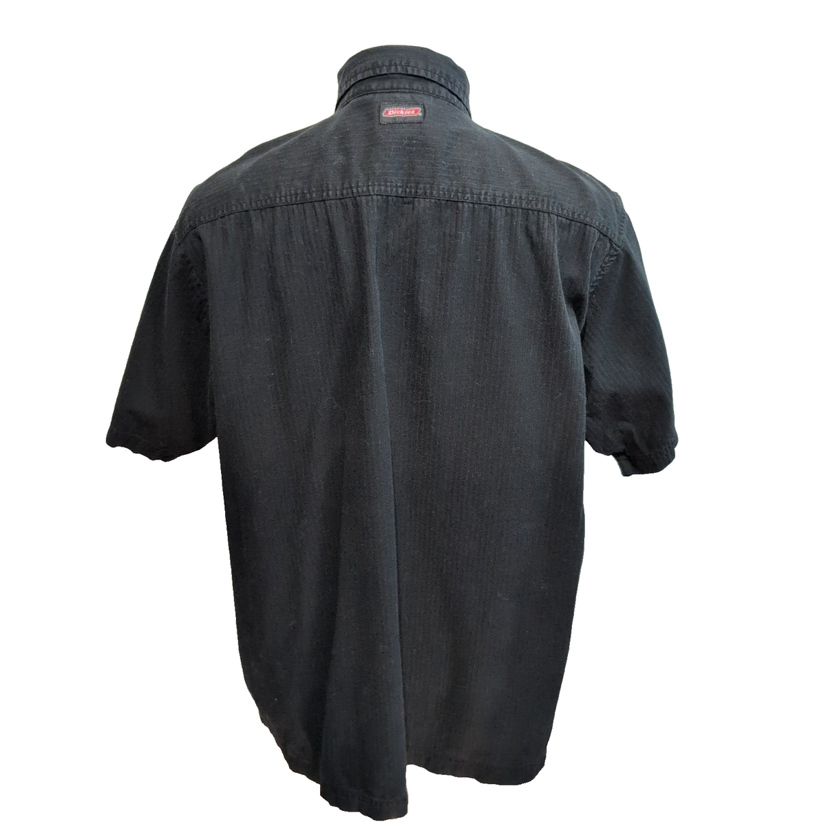 Chemise Dickies XL Noir Rayures Gaufrées 2 Poches Manches Courtes