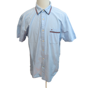 Chemise Tommy Hilfiger Bleu Clair Manches Courtes 1 Poche Taille XL