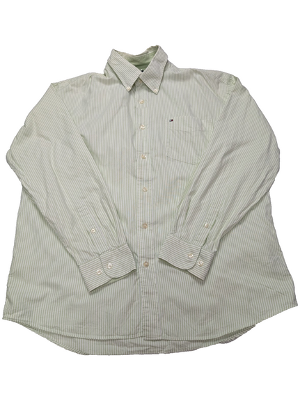Chemise Tommy Hilfiger verte à rayures taille L #273msch