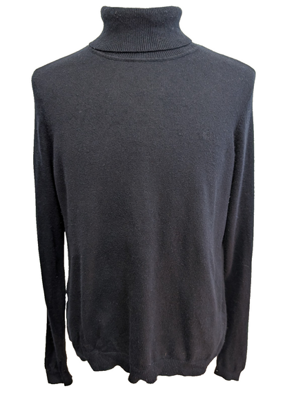 Pull Col Roulé Ralph Lauren (Lauren) femme Bleu Marine Soie Cachemire Taille XL