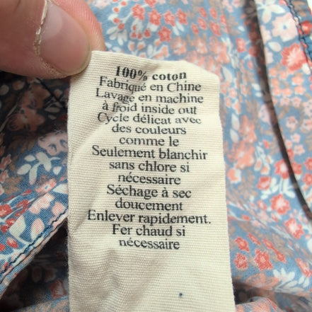 Chemise Life After Denim M Fleurie Rouge Blanc 100% Coton manches longues