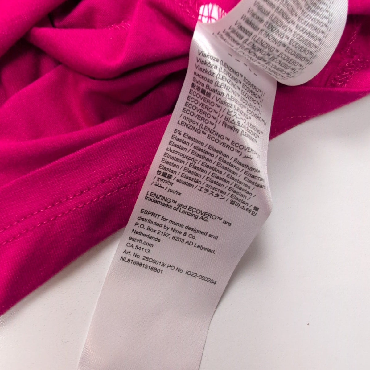Haut Tunique Esprit Femme XL Rose Fuchsia Décolleté V Manches Longues Neuf