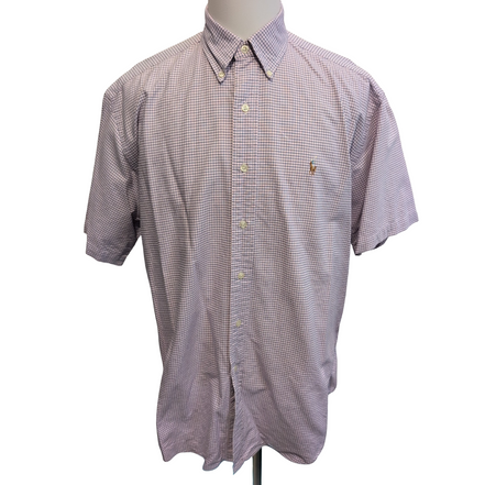 Chemise Polo Ralph Lauren Shirt L Blake Oxford Lila Manches Courtes Button Down