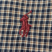 CHEMISE Polo Ralph Lauren Homme M Carreaux Bleu Marine Marron Logo Rouge