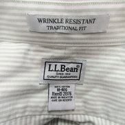 Chemise L.L. Bean à rayures vertes manches courtes taille XXL #85e