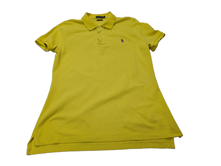 Polo manches courtes Polo Ralph Lauren femme jaune logo violet Skinny L
