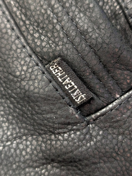 Manteau cuir noir mi-long Isik Leder taille XXL #9c