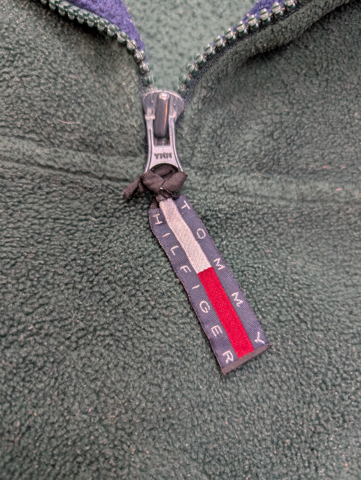 Sweat Polaire Épais Vintage Tommy Hilfiger Col Zip Vert Taille S | 537WSR