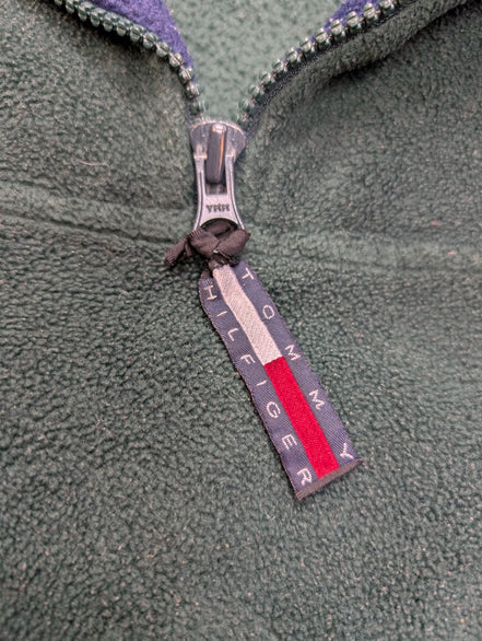 Sweat Polaire Épais Vintage Tommy Hilfiger Col Zip Vert Taille S | 537WSR