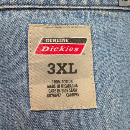 Chemise Dickies jean bleu manches courtes 3XL coton logo workwear