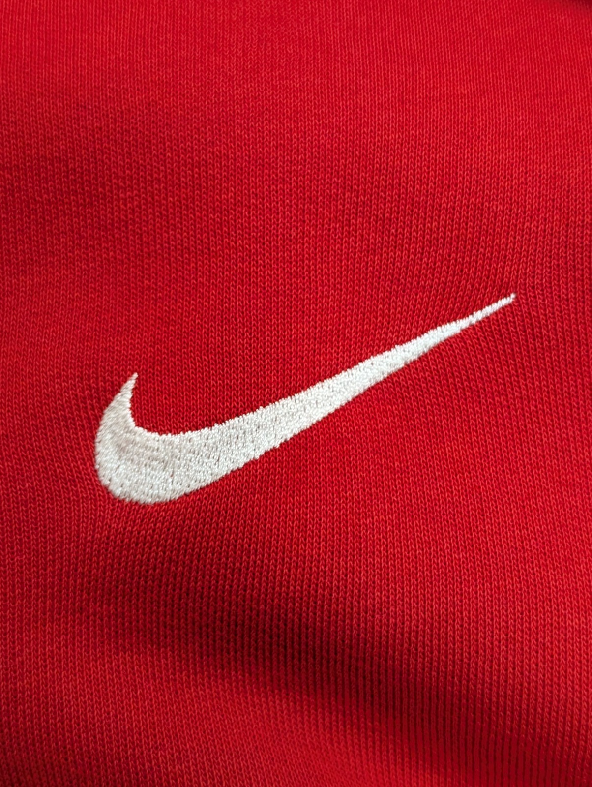 Sweat à Capuche NIKE Homme XL Rouge Logo Brodé DROITE Rare Hoodie Vintage