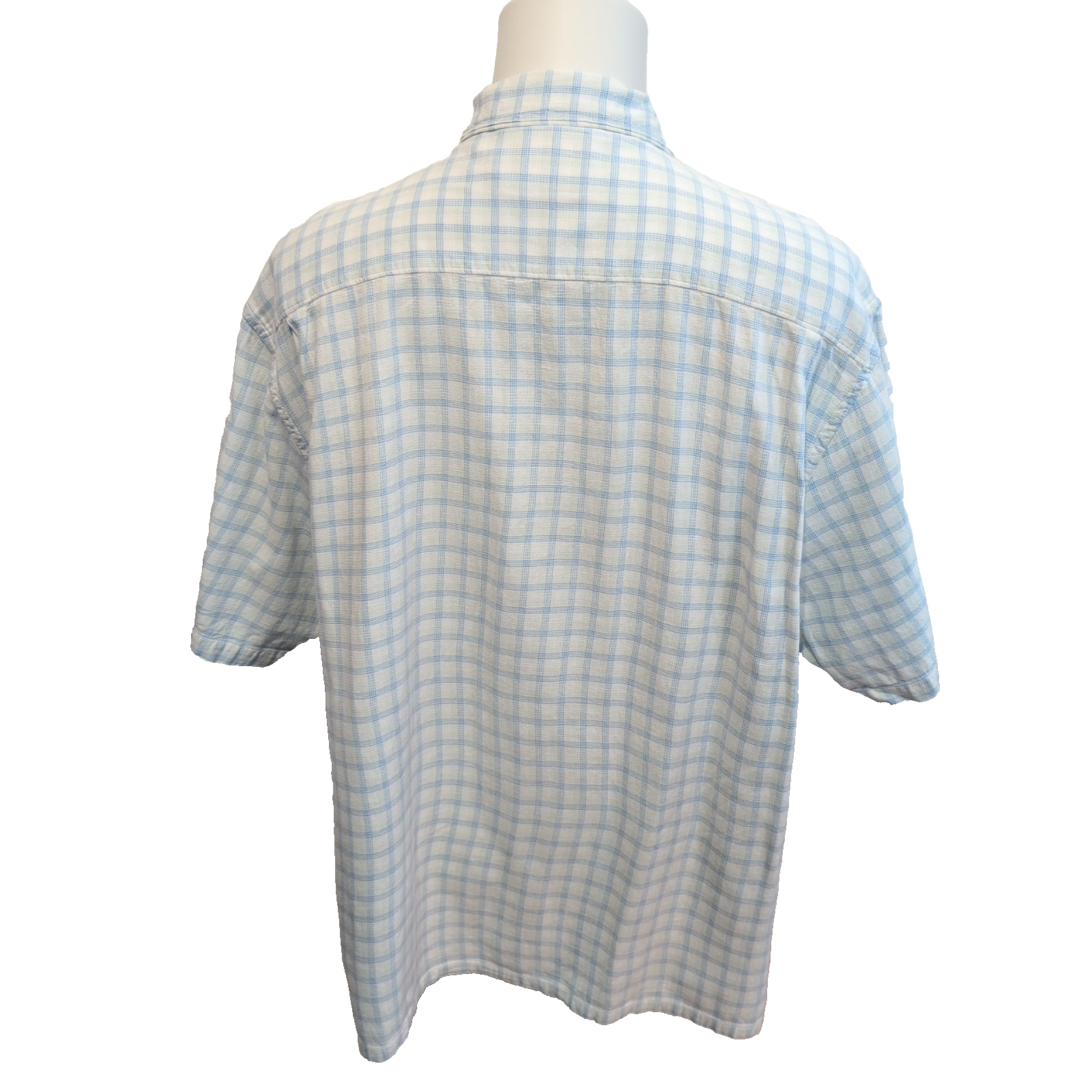 Chemise Nautica Bleu Carreaux Taille XL TG 100% Coton Manches courtes Poche