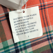 Chemise Ralph Lauren M Carreaux Orange Vert Coton Button Down Neuve Étiquette