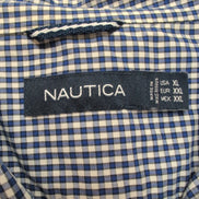 Chemise Nautica XL Bleu Foncé Carreaux Coton Logo Brodé Poche