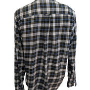 🐻 CHEMISE FLANELLE CHAPS L (G) CARREAUX BLEU JAUNE LOGO BRODÉ
