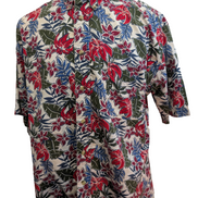Chemise Hawaïenne TRADER BAY 100% Coton Fleurs Rouges & Vertes - Taille L