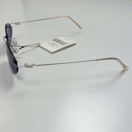 Lunettes de soleil Y2K Branche fine Métal chromé Sans monture Ovale Violet