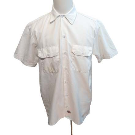 Chemise Dickies Workwear M Blanc Manches Courtes Made in Mexico Poche Stylo