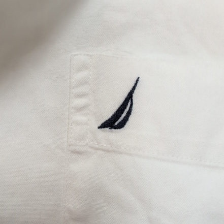 Chemise Nautica Classic Fit Taille L/XL Blanche 100% Coton Logo Brodé