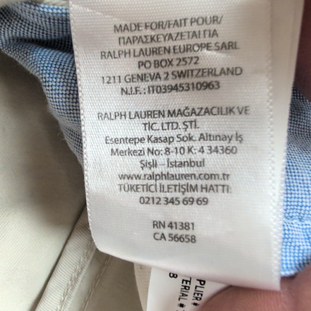 Pantalon Chino Polo Ralph Lauren W36 L36 Crème Logo Brodé Coton