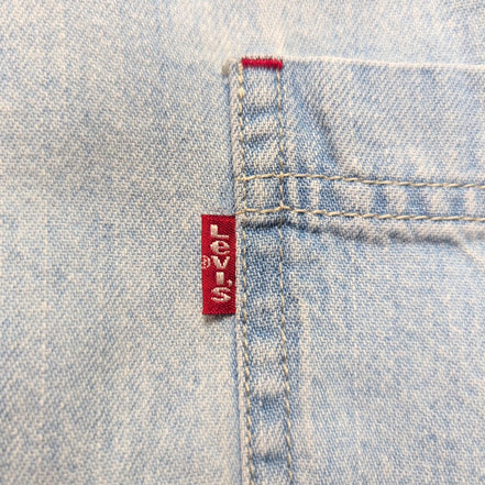 Chemise Levi's XL Jean Bleu 100% Coton 2 Poches Boutons Métal Logo