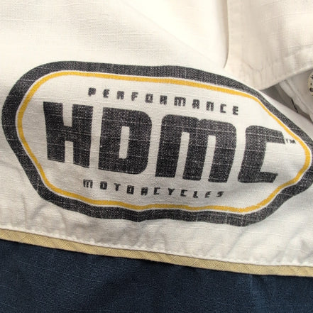 Harley Davidson Chemise Bleu Marine Blanche Manches Courtes Homme XL Vintage