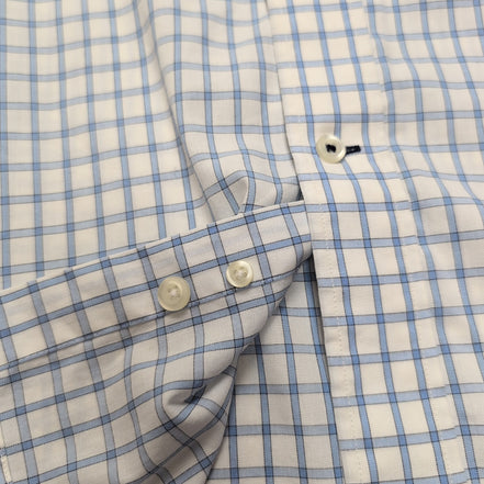 Chemise Nautica carreaux bleu blanc manches longues 1 poche XL