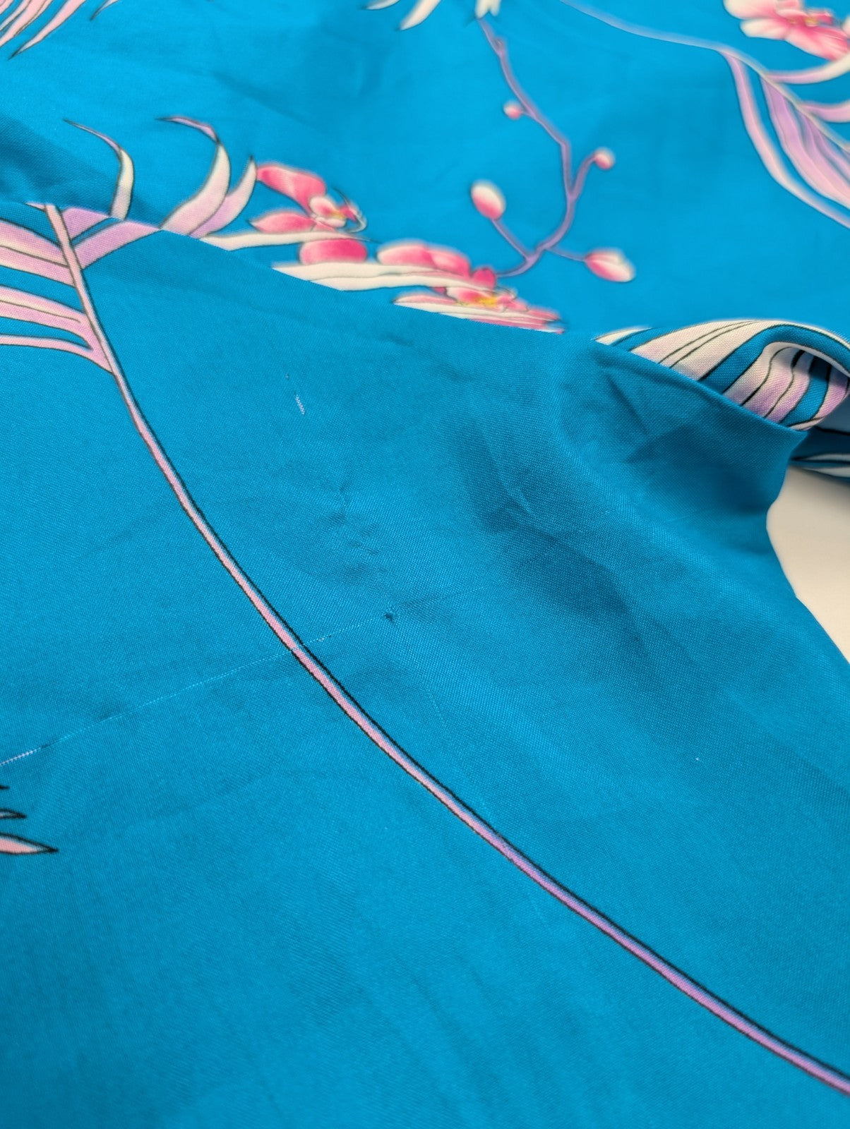 Chemise hawaïenne Helena's Made in Hawaii USA turquoise taille L #698h