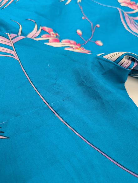 Chemise hawaïenne Helena's Made in Hawaii USA turquoise taille L #698h