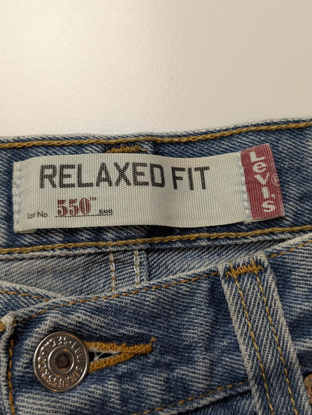 Jean Levi's 550 Relaxed Fit Homme W30 L32 Bleu Clair Vintage Original Denim