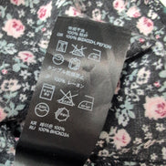 Robe Fleurie Taille XS Noir Rose 100% Viscose Bretelles Réglables