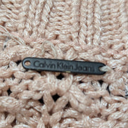 Pull Calvin Klein vintage rose saumon brillant satiné femme taille M