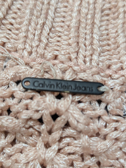 Pull Calvin Klein vintage rose saumon brillant satiné femme taille M