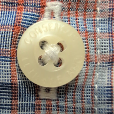 Chemise John Bartlett L Carreaux Rouge Bleu 100% Coton Manches Longues