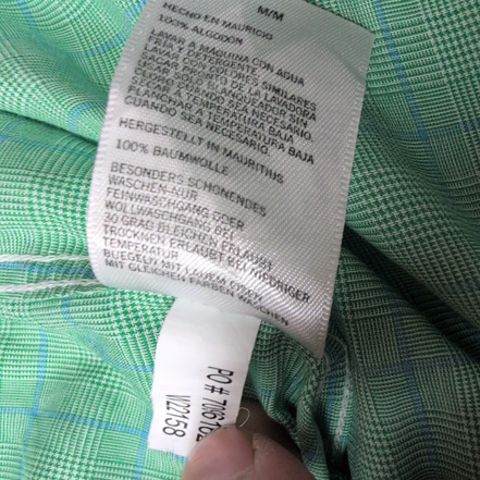 Chemise Nautica M Vert Carreaux 100% Coton Poche Logo Brodé Homme