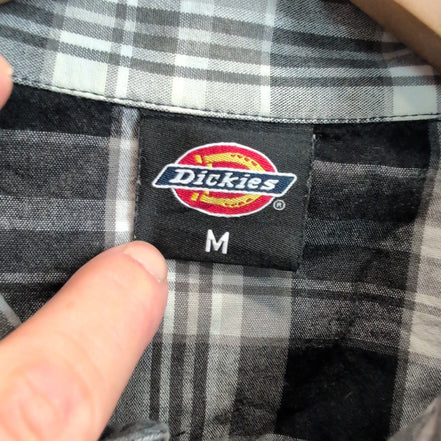 Chemise Dickies noire et grise à carreaux manches courtes taille M #185e