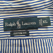 Chemise Ralph Lauren XL Bleue Rayures Custom Fit Button Down Shirt